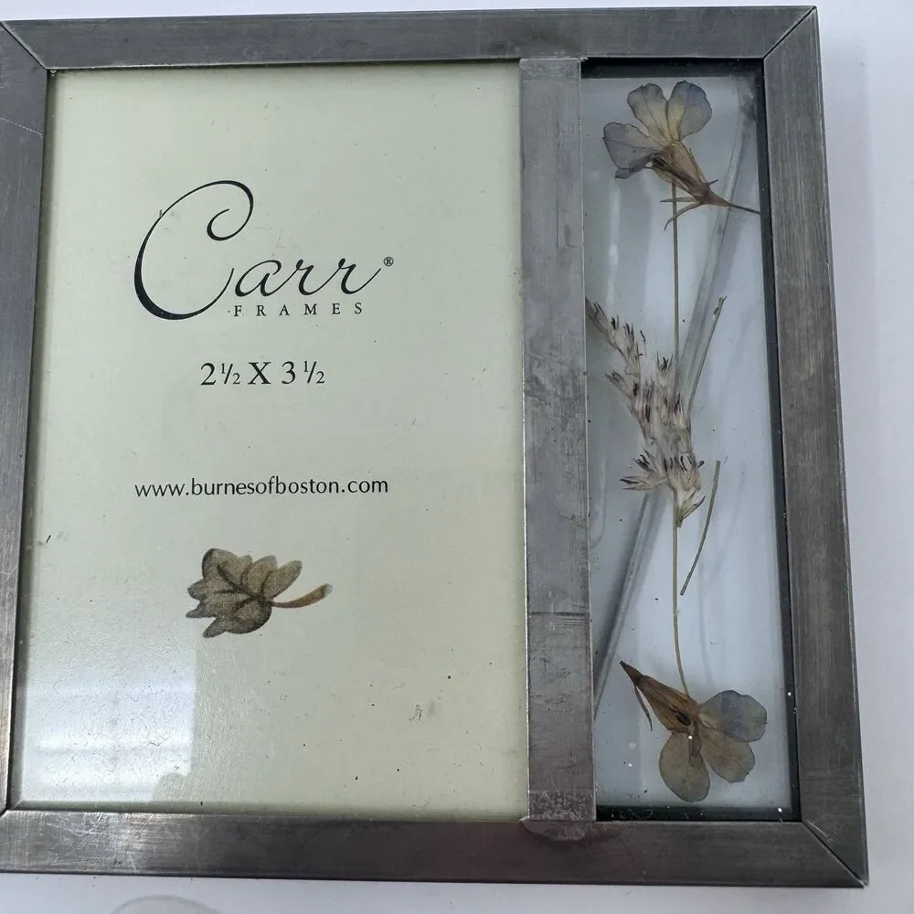 Carr Pressed Flower Picture Frames 2.5”x3.5” Set of 3 Vintage 2001